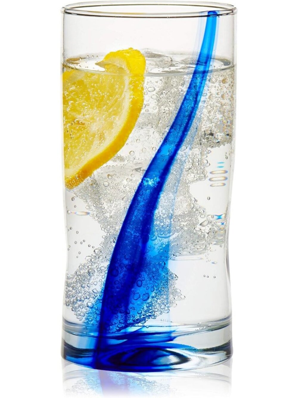 Set of 4 Elegant Blue Tumbler Glasses - Perfect for Parties & Everyday Use